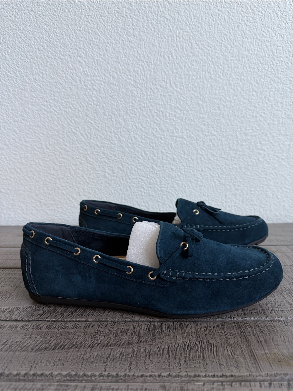 Bella Vita Scout Navy Kid Suede Loafers NIB